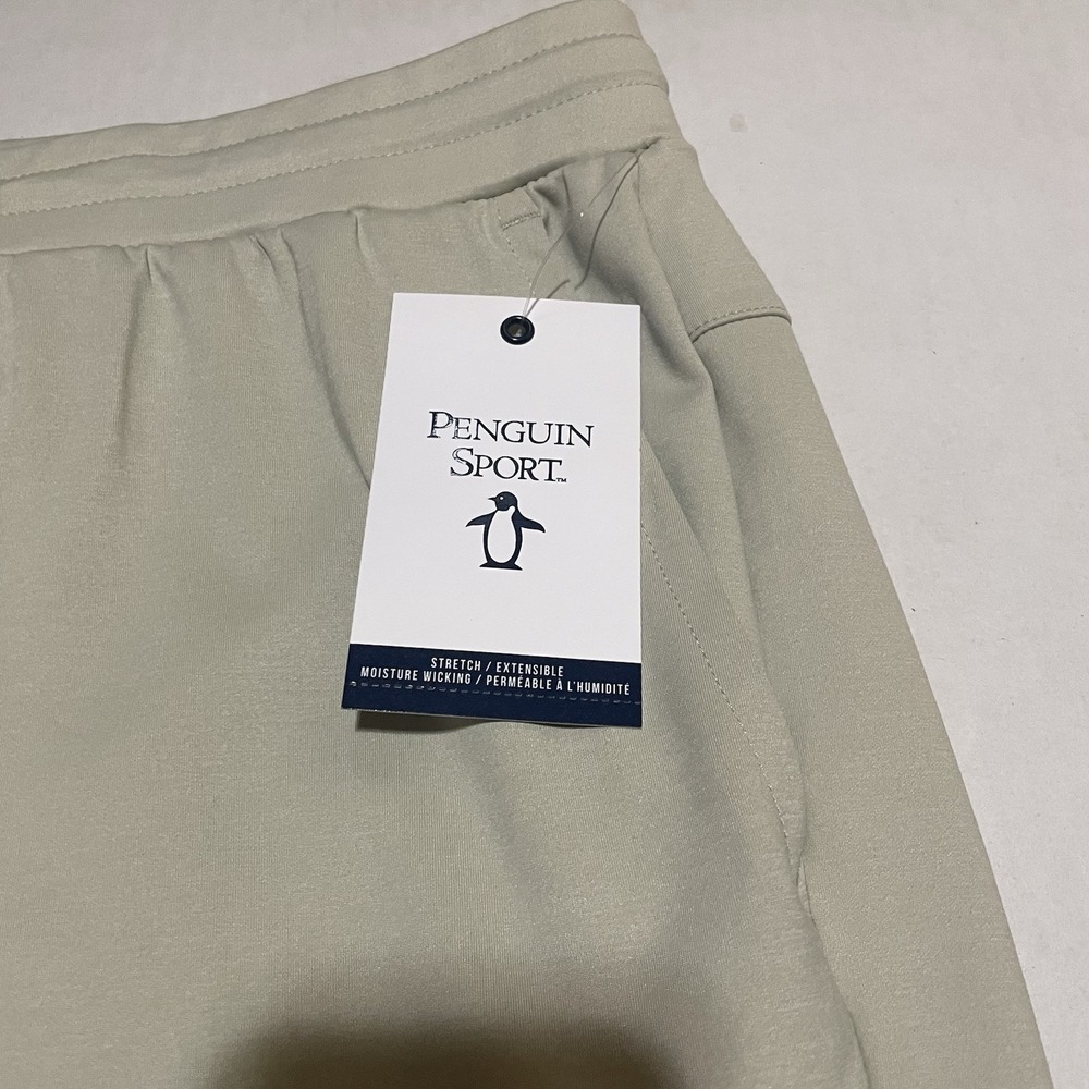 NWT $75 Penguin Sport Pull-on Jogger Pants Beige Stretch Mens Size XL Tapered - Picture 2 of 9